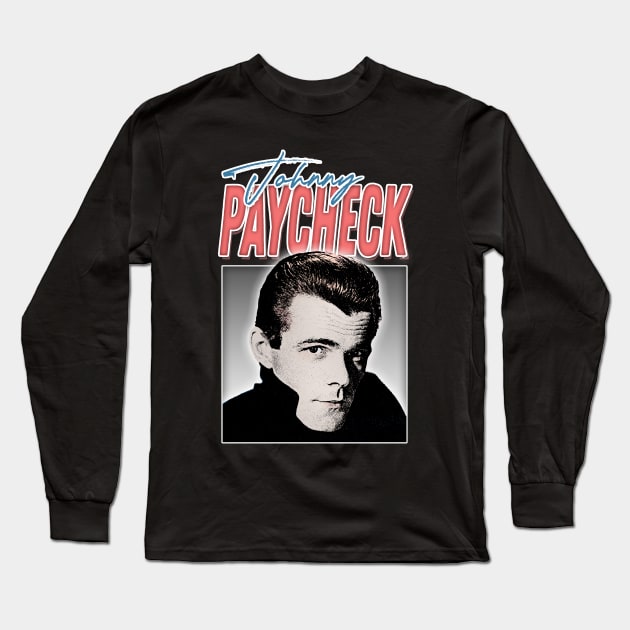 Johnny Paycheck / Retro Style Country Artist Fan Design Long Sleeve T-Shirt by DankFutura